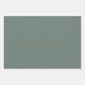 カラー無地のミニマリストダスティグレーセージ緑 ラッピングペーパーシート (正面)