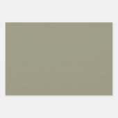 カラー無地のミニマル自然リストオリーブグリーン ラッピングペーパーシート (正面2)