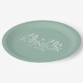 カラー無地のミントグリーン – ミセス・結婚式の引き出物 ペーパープレート (アングル)