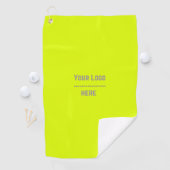 カラー無地の蛍光イエロー – ロゴ ゴルフタオル (インサイチュ)