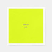 カラー無地の蛍光イエロー – ロゴ スタンダードカクテルナプキン (正面)