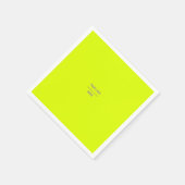 カラー無地の蛍光イエロー – ロゴ スタンダードカクテルナプキン (角)