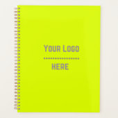 カラー無地の蛍光イエロー – ロゴ プランナー手帳 (正面)
