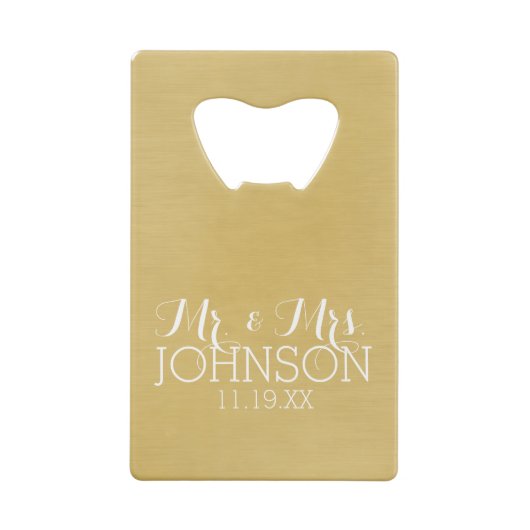 カラー無地の金ゴールド – ミセス・結婚式の引き出物 クレジットカード栓抜き (裏面)