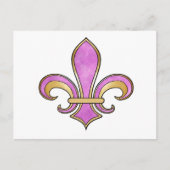 カラー無地の(紋章の)フラ・ダ・リ – ピンクまたはセリーズ ポストカード (正面)