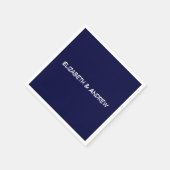 カラー無地のDIY BG、名前モノグラム – Navy Blue スタンダードカクテルナプキン (角)