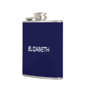 カラー無地のDIY BG、名前モノグラム – Navy Blue フラスク (左)