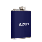 カラー無地のDIY BG、名前モノグラム – Navy Blue フラスク (右)