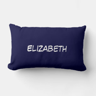 カラー無地のDIY BG、名前モノグラム – Navy Blue ランバークッション