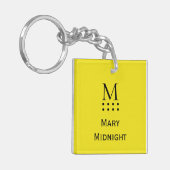 カラー無地のQRコードスキャンもしネオンカ失ったナー黄 キーホルダー (正面左)