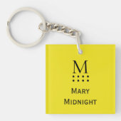 カラー無地のQRコードスキャンもしネオンカ失ったナー黄 キーホルダー (正面)