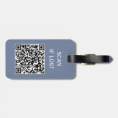 カラー無地のQRコードスキャンもしパ失ったステル紫 ラゲッジタグ (裏面横)