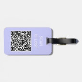 カラー無地のQRコードスキャンもしPeriwinkle ラゲッジタグ (裏面横)