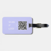 カラー無地のQRコードスキャンもしPeriwinkle ラゲッジタグ (裏面横)