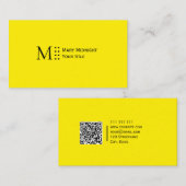 カラー無地のQRコードモダンカナリアイエローブライト 名刺 (正面/裏面)