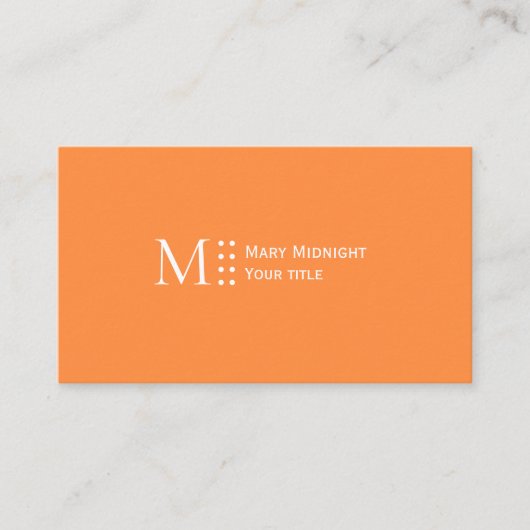 カラー無地のQRコードモダン明エレガントるいオレンジ 名刺 (正面)