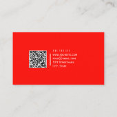 カラー無地のQRコーモダンドキャンディーアップル赤 名刺 (裏面)
