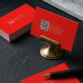 カラー無地のQRコーモダンドキャンディーアップル赤 名刺