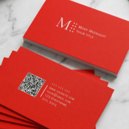 カラー無地のQRコーモダンドキャンディーアップル赤 名刺