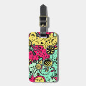 カラー熱狂するドードル ラゲッジタグ (正面縦)