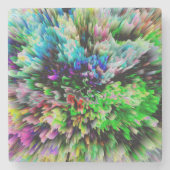カラー爆発(油効果) ストーンコースター (正面)