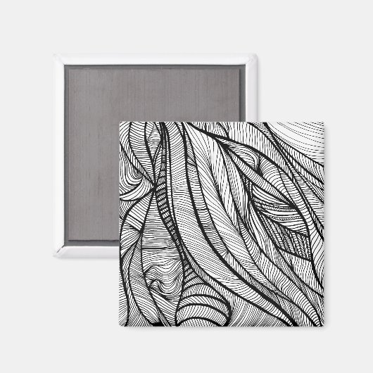 カラー独自のラインアートの白黒のカラー マグネット (正面/裏面)