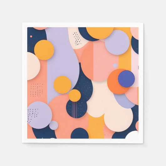 カラー球の融合 スタンダードカクテルナプキン (正面)