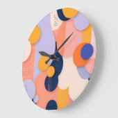 カラー球の融合 ラージ壁時計 (傾斜)