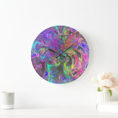 カラー白熱［赤熱］光を放つのバースト – 抽象芸術ティール（緑がかった色）バイオレットデヴァ ラージ壁時計 (ホーム)