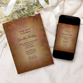 カラー秋メープル葉スバースデーパーティー 招待状