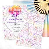 カラー紙吹雪バロカスタムン誕生日パーティー 招待状