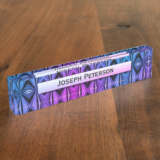 カラー素晴らしダイヤモンドデザイン デスクネームプレート (側面)