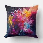 カラー素晴らしビスマス結晶の爆発 クッション (正面)