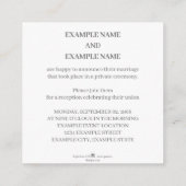 カラー結婚夫婦のリングや輪 エンクロージャーカード (裏面)