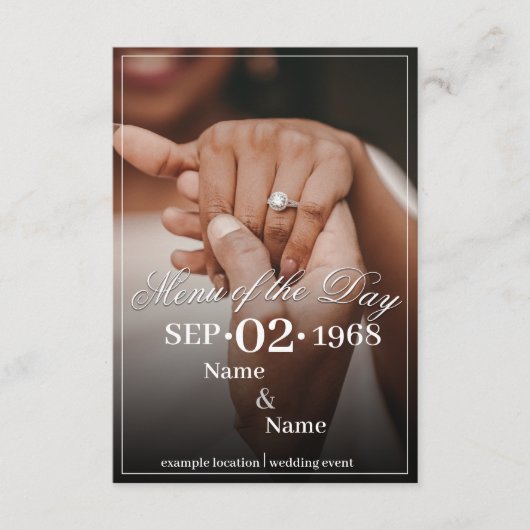 カラー結婚夫婦のリングや輪 エンクロージャーカード (正面)