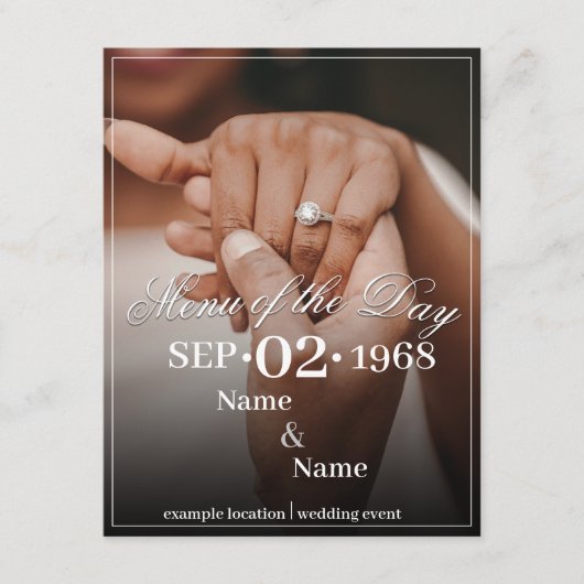 カラー結婚夫婦のリングや輪 エンクロージャーカード (正面)