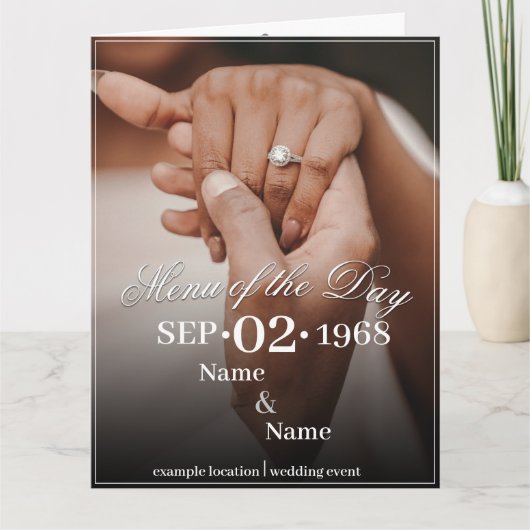 カラー結婚夫婦のリングや輪 カード (正面)