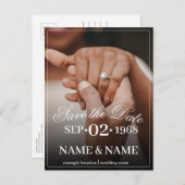 カラー結婚夫婦のリングや輪 案内ポストカード (正面/裏面)