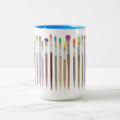 カラー絵を描のアーティストブ数々のラシ ツートーンマグカップ (中央)