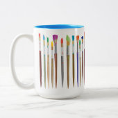 カラー絵を描のアーティストブ数々のラシ ツートーンマグカップ (左)