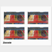 カラー絵を描ピアノ鍵シール 長方形シール (シート)