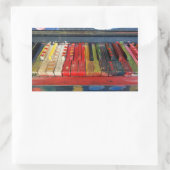 カラー絵を描ピアノ鍵シール 長方形シール (バッグ)