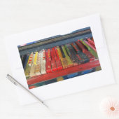 カラー絵を描ピアノ鍵シール 長方形シール (封筒)