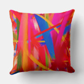 カラー絵を描（ばちゃばちゃ）跳ねるブラシストローク クッション (裏面)