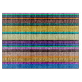 カラー編み物ストライプシームレスパターン1 カッティングボード (正面)
