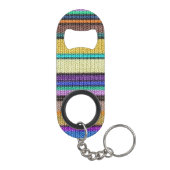 カラー編み物ストライプシームレスパターン1 キーホルダー栓抜き (裏面)