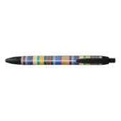 カラー編み物ストライプシームレスパターン1 黒ボールペン (裏面)