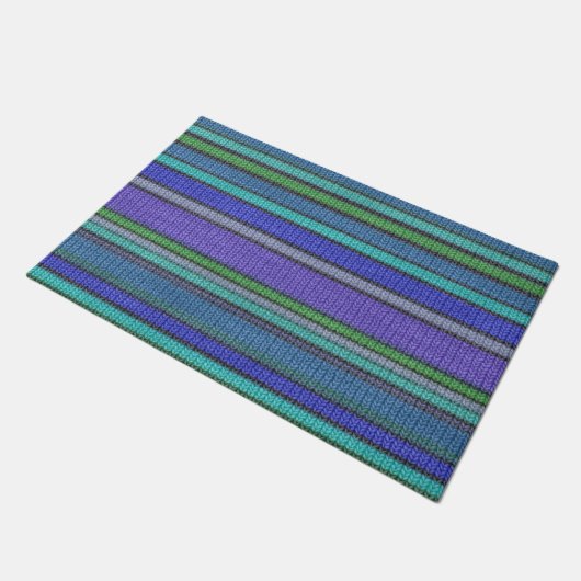 カラー編み物ストライプシームレスパターン2 ドアマット (アングル)