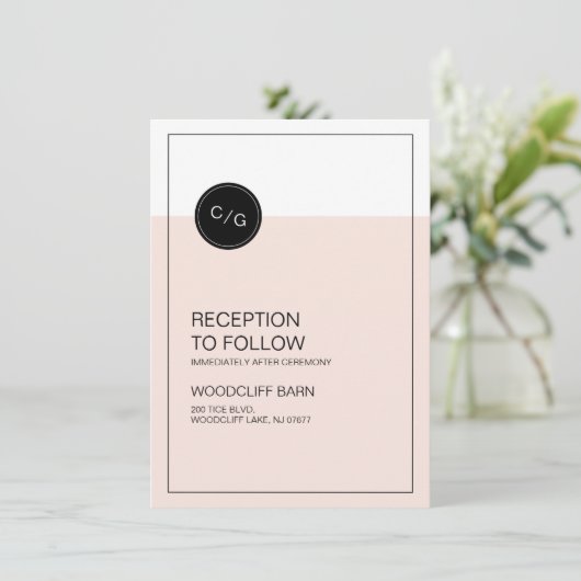 カラー編集可能なモダンな結婚式の受付カード エンクロージャーカード (スタンド正面)