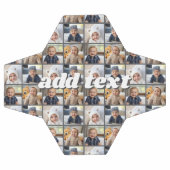 カラー編集可能な全体に複製された4つのフォトコラージュ サッカーボール (フラット)